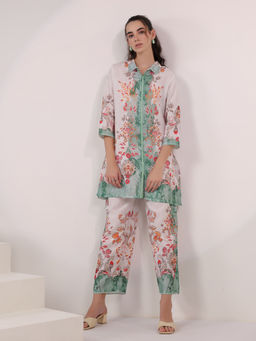 Autumnlane - Multi-Color Kara Pine Linen Printed Co-Ord (Set of 2)