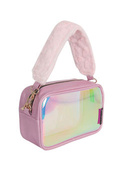 Hamster London - Fur Handle Pouch Pink with Detachable Strap (M)