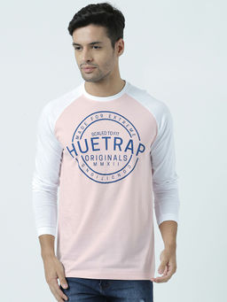 Huetrap - Mens Knitted Regular Fit Round Neck Full Sleeve Colorblock Tee- Multi