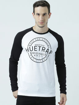 Huetrap - Mens Knitted Regular Fit Round Neck Full Sleeve Colorblock Tee- Multi