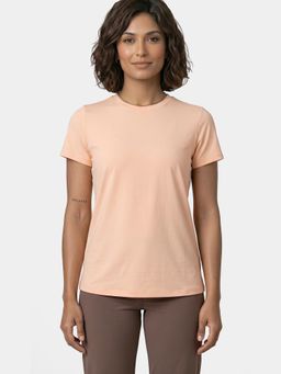 Enamor - Relaxed Fit Crew Neckline Peach T-Shirt