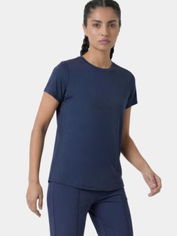 Enamor - Relaxed Fit Crew Neckline Navy Blue T-Shirt