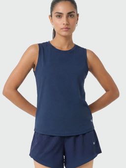 Enamor - Slim Fit Sleeveless Round Neck Navy Blue Tank Top