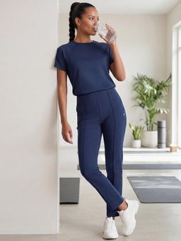 Enamor - Straight Fit Active Navy Blue Trackpant