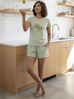 Enamor - Women Crew Neck Short Sleeve Breathable Stretch Cotton T-Shirt