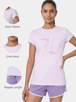 Enamor - Women Crew Neck Short Sleeve Breathable Stretch Cotton T-Shirt