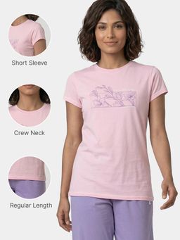 Enamor - Women Crew Neck Short Sleeve Breathable Stretch Cotton T-Shirt