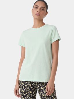 Enamor - Crew Neck Cotton Green T-Shirt
