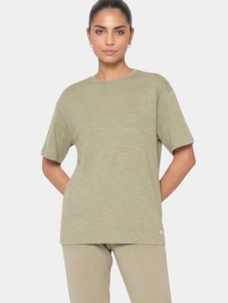 Enamor - Oversized Drop Shoulder Olive T-Shirt