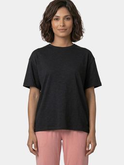Enamor - Oversized Drop Shoulder Black T-Shirt