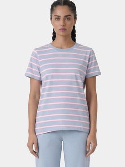 Enamor - Women Crew Neck Striped T-Shirt