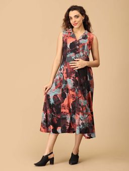 The Mom Store - Multicolor Art Attack Maternity Sleeveless Dress