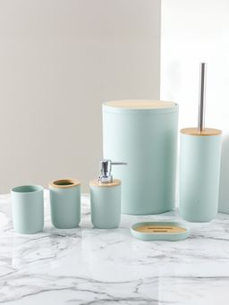 Savya Home - Bathroom Accessories - Green (Set of 6)