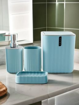 Savya Home - Bathroom Accessories - Blue (Set of 4)