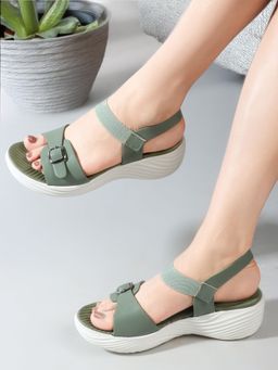 Carlton London - Casual Comfort Women's Olive Sandals