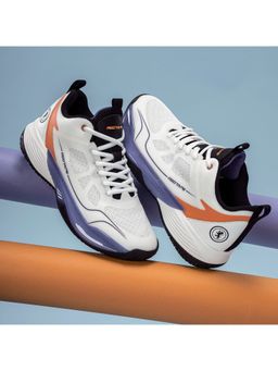 Red Tape - Men Textured White and Orange Lifestyle Sneakers