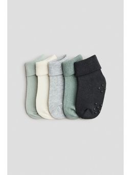 H&M - Unisex Green 5-pack anti-slip socks