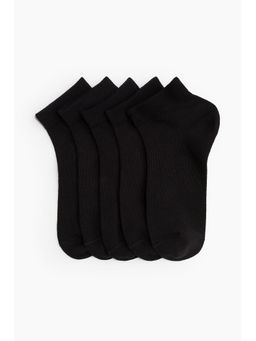 H&M - Women Black 5-pack ankle socks