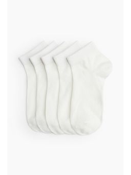 H&M - Women White 5-pack ankle socks