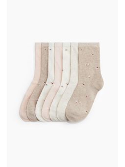 H&M - Women Beige 7-pack socks