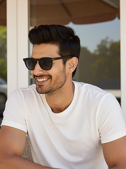 Vincent Chase - Grey Gradient Black Full Rim Round Vincent Chase Polarized VCS000558 Sunglasses