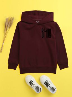 Nusyl - Boys Burgundy Solid Hoodie