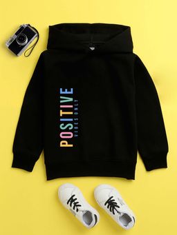 Nusyl - Boys Black Printed Hoodie