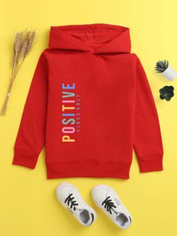 Nusyl - Boys Red Printed Hoodie