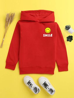 Nusyl - Boys Red Printed Hoodie