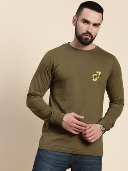 DILLINGER - Olive Graphic Regular T-shirt