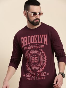 DILLINGER - Maroon Graphic Regular T-shirt
