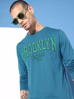 DILLINGER - Teal Typographic Regular T-shirt