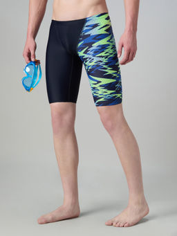 Speedo - Navy Blue Men Endurance10 Hyper Boom Print V-Cut Jammer