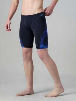 Speedo - Navy Blue Men Endurance+ Digital Print V-Cut Jammer