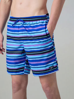Speedo - Navy Blue Men 4 Way Comfort Stretch Essential Printed Water Shorts