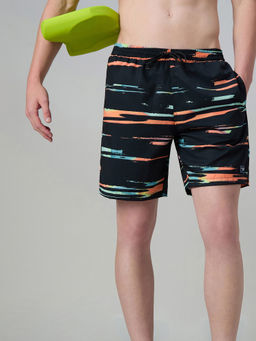 Speedo - Black Men 4 Way Comfort Stretch Essential Printed Water Shorts