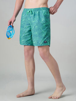 Speedo - Green Men Pure Polyester Essential Printed Water Shorts
