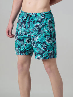 Speedo - Navy Blue Men Pure Polyester Essential Floral Printed Water Shorts