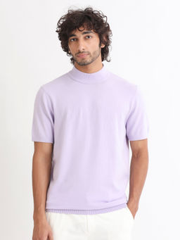 Rare Rabbit - Alfet Pastel Purple Solid T-Shirt