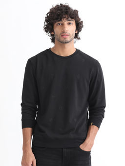 Rare Rabbit - Astrix Primary Black Printed Sweatshirt