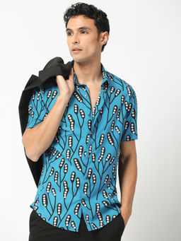 Rare Rabbit - Baton Primary Blue Print Shirt