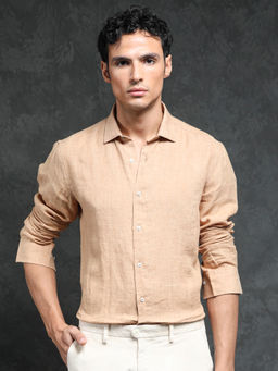 Rare Rabbit - Borium Primary Beige Solid Shirt