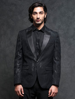 Rare Rabbit - Boxton Primary Black Floral Blazer