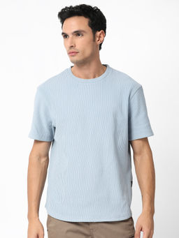 Rare Rabbit - Bree Dusky Blue Solid T-Shirt