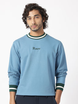 Rare Rabbit - Cancet Light Blue Typography Sweatshirt