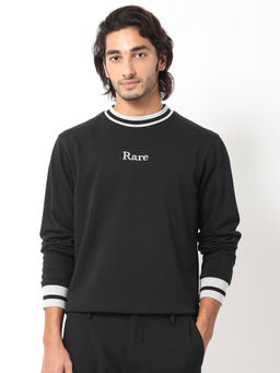 Rare Rabbit - Cancet Primary Black Solid Sweatshirt