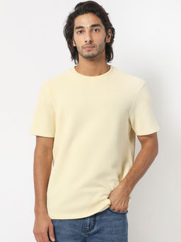 Rare Rabbit - Cas Light Yellow Solid T-Shirt