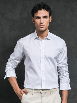 Rare Rabbit - Centi Primary White Solid Shirt