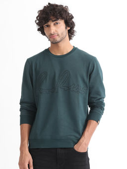 Rare Rabbit - Cerdo Dark Green Solid Sweatshirt