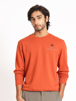 Rare Rabbit - Cerdon Primary Rust Solid Sweatshirt